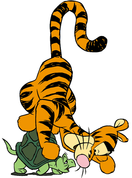 Tigger and Turtle Clipart