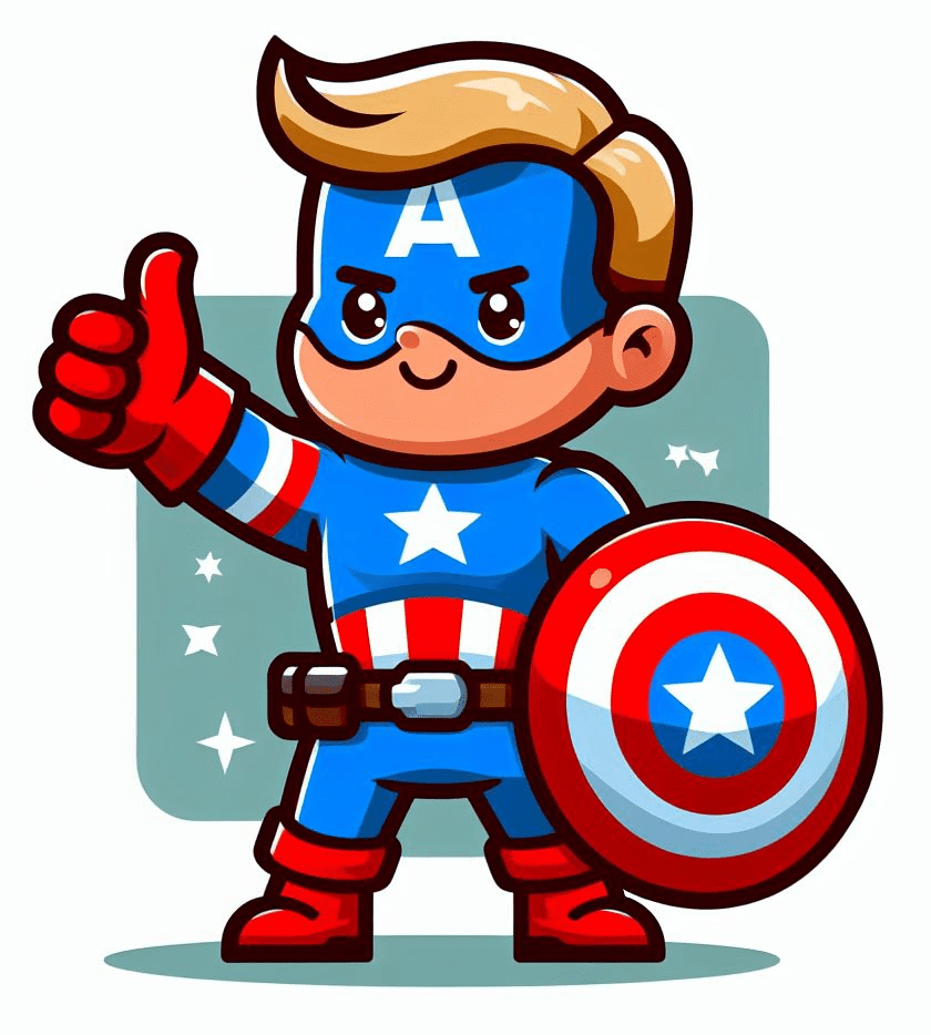 Cartoon Captain America Clip Art