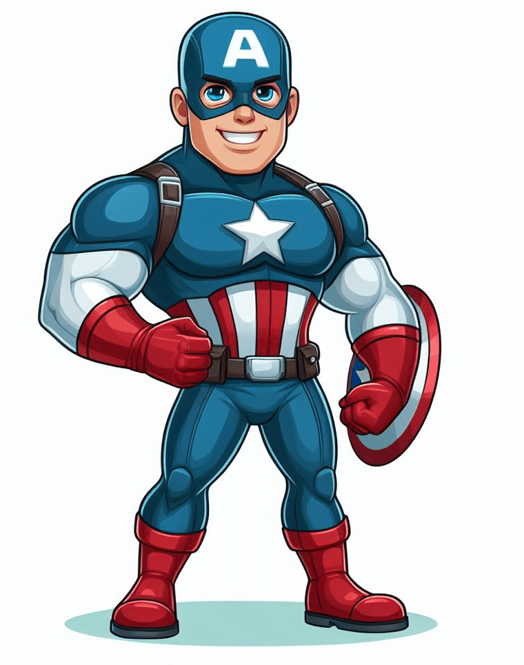 Cartoon Captain America Clipart