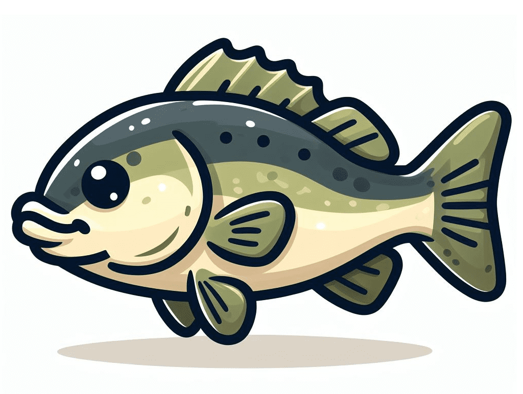Cute Bass Fish Clipart