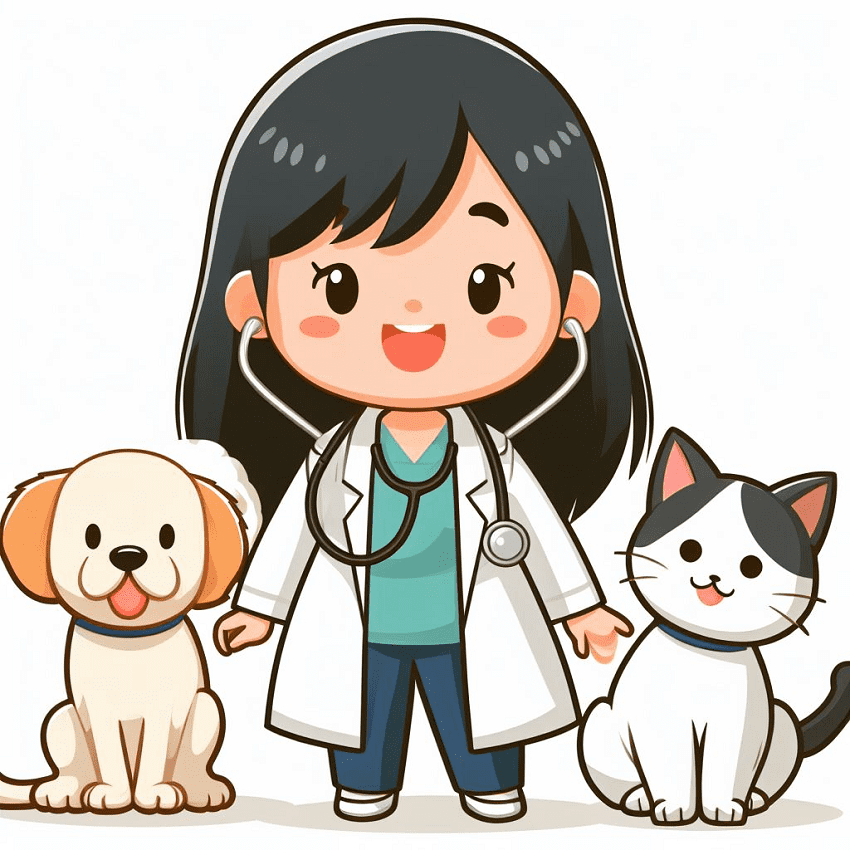 Dog and Cat Veterinarian Clipart