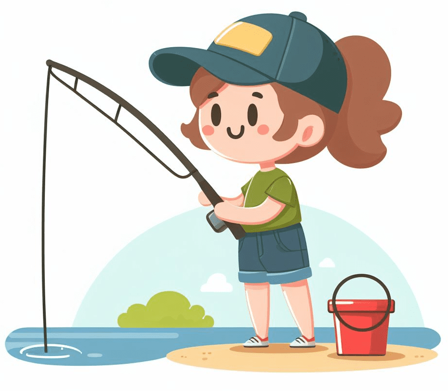 Girl Fishing Clipart Png