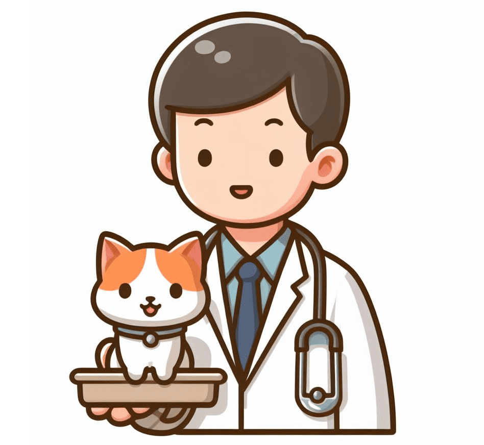 Veterinarian and Kitten Clipart