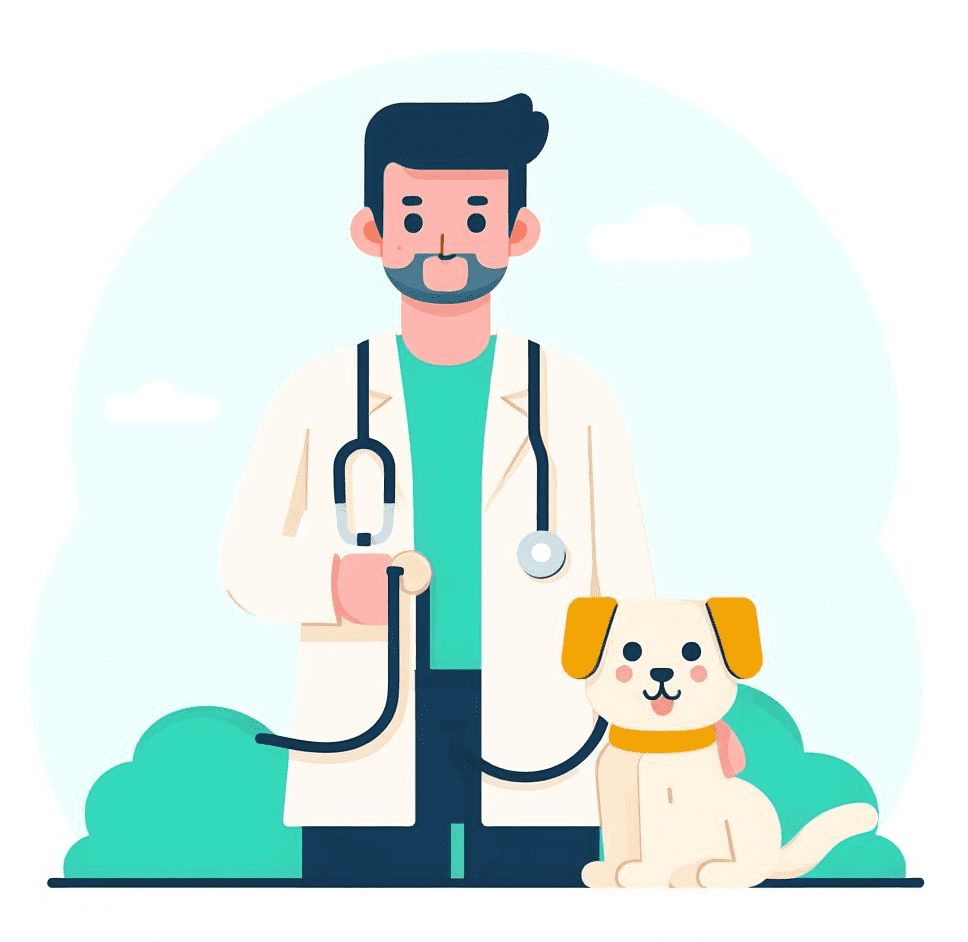 Veterinarian and Puppy Clipart