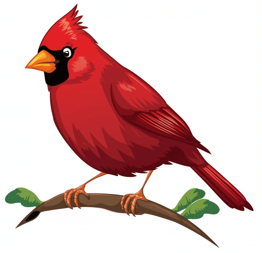 Cardinal Bird on Branch Clipart