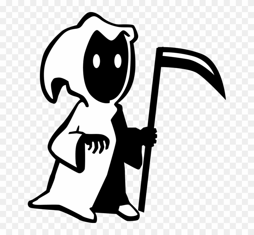 Grim Reaper Black and White Clipart