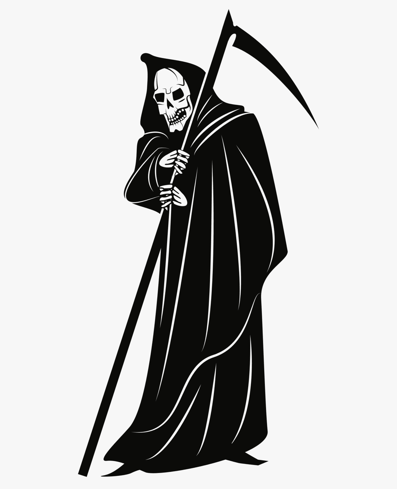 Grim Reaper Clipart Black and White