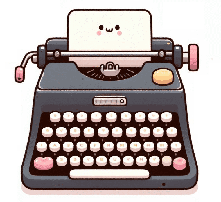 Cute Typewriter Clipart