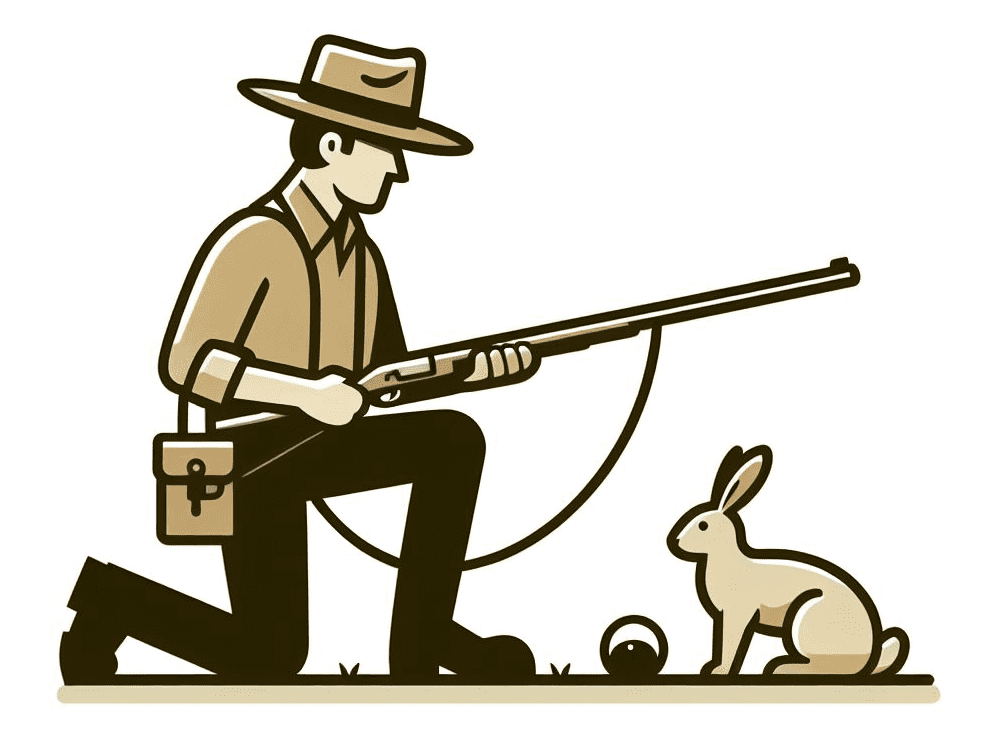 Hunter and Rabbit Clipart