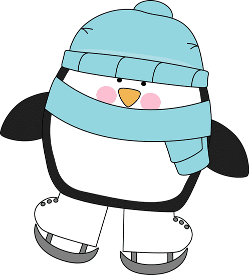 Penguin Ice Skating Clipart