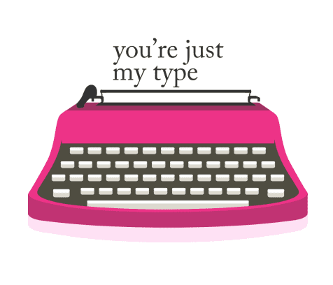 Pink Typewriter Clipart