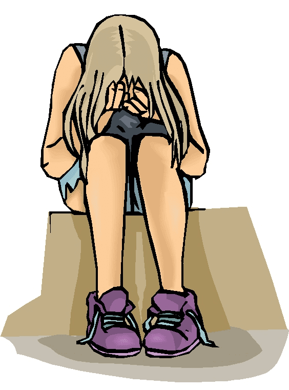 Sad Teenager Girl Clipart