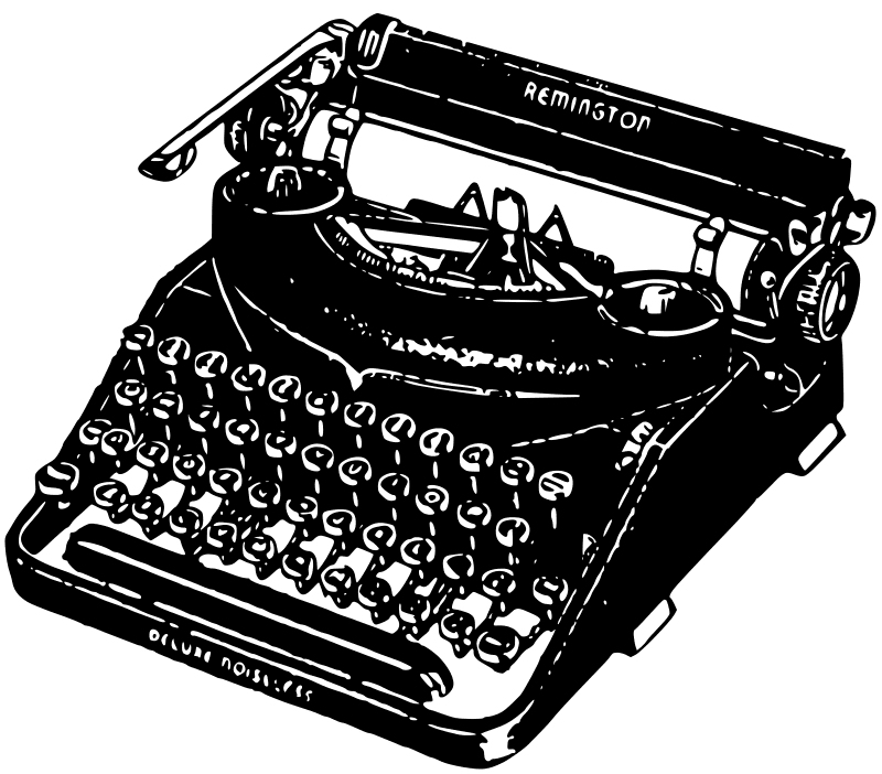 Typewriter Black and White Clipart