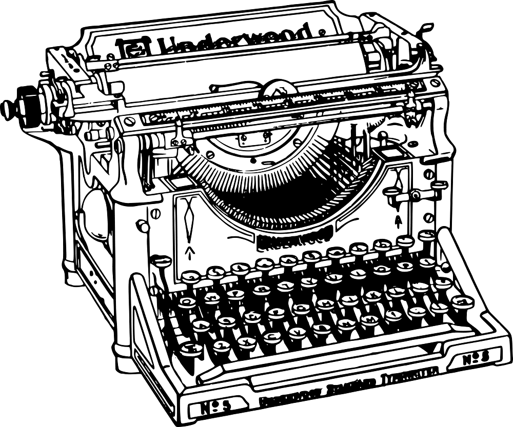 Typewriter Clip Art Black and White
