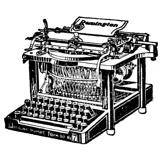 Typewriter Clipart Black and White Png