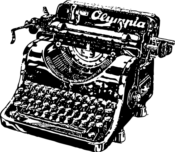 Typewriter Clipart Black and White