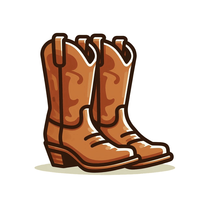 Brown Cowboy Boots Clipart