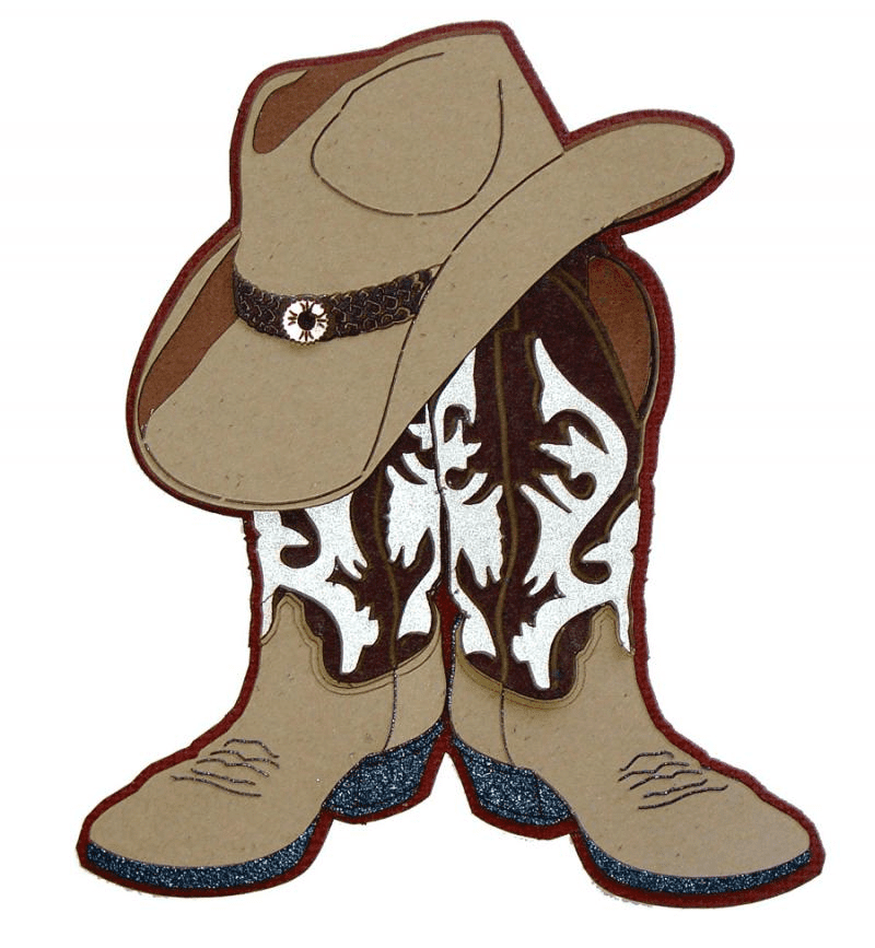 Cowboy Boots and Hat Clipart