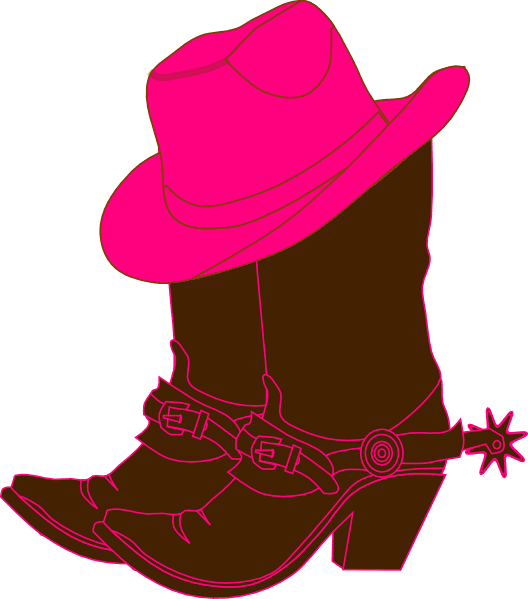 Cowboy Boots with Hat Clipart