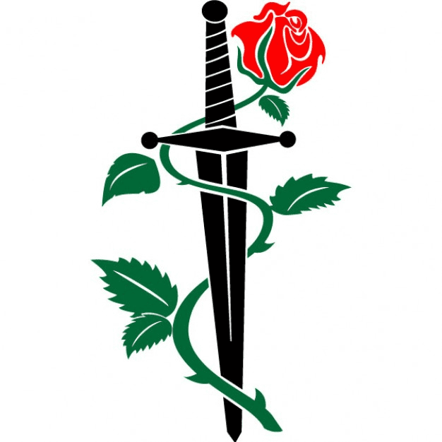 Rose and Dagger Clipart