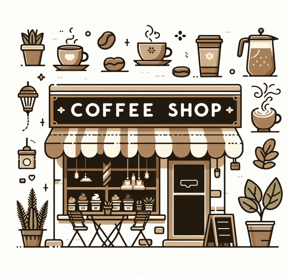 Brown Coffee Shop Clipart