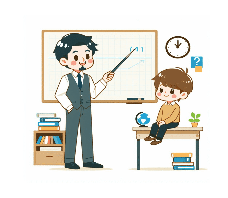 Clipart of Teacher and Student