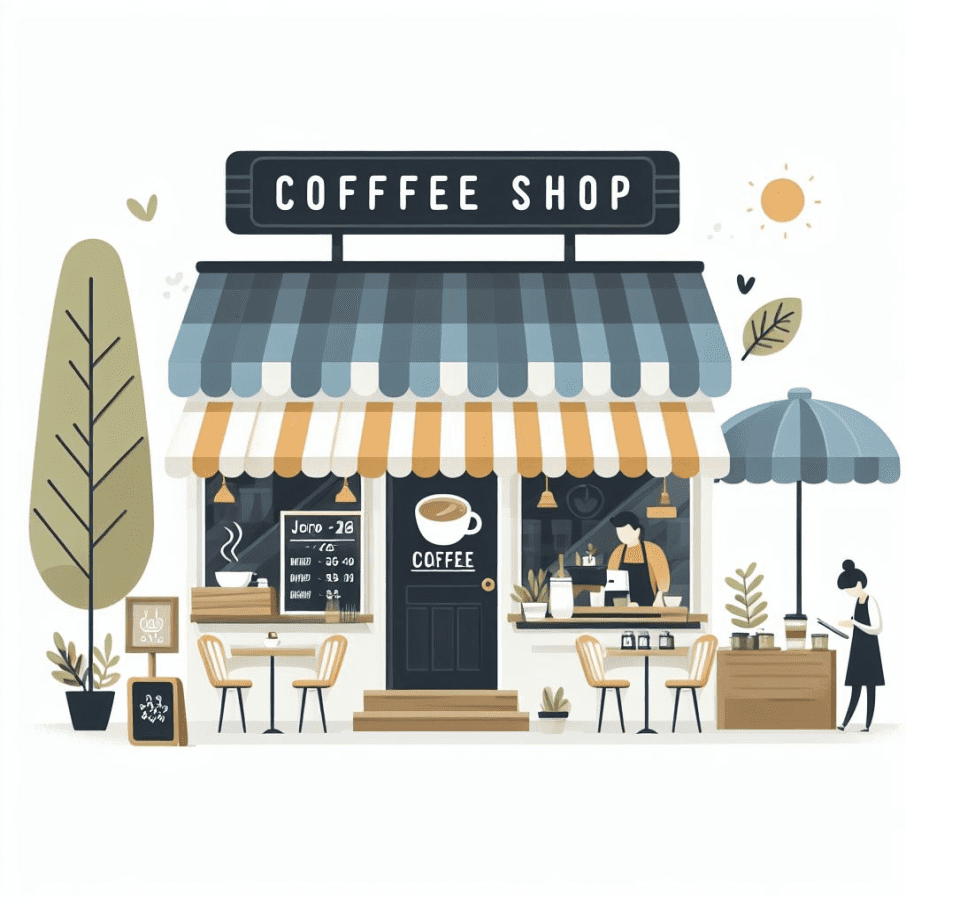 Download Blue Coffee Shop Clipart