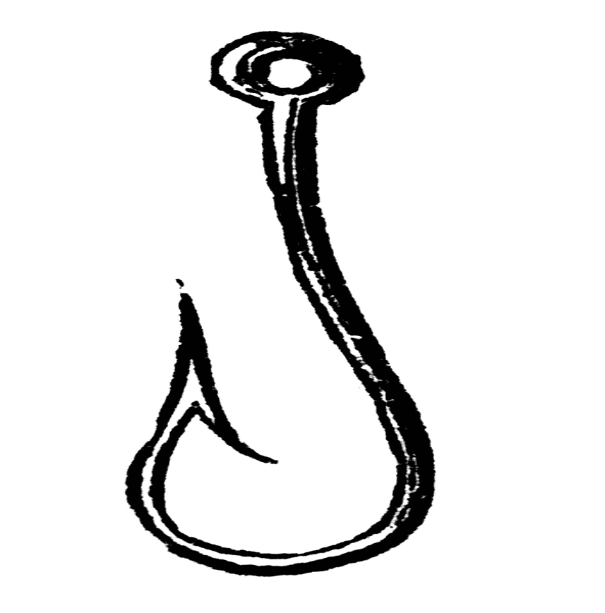 Hook Black and White Clipart