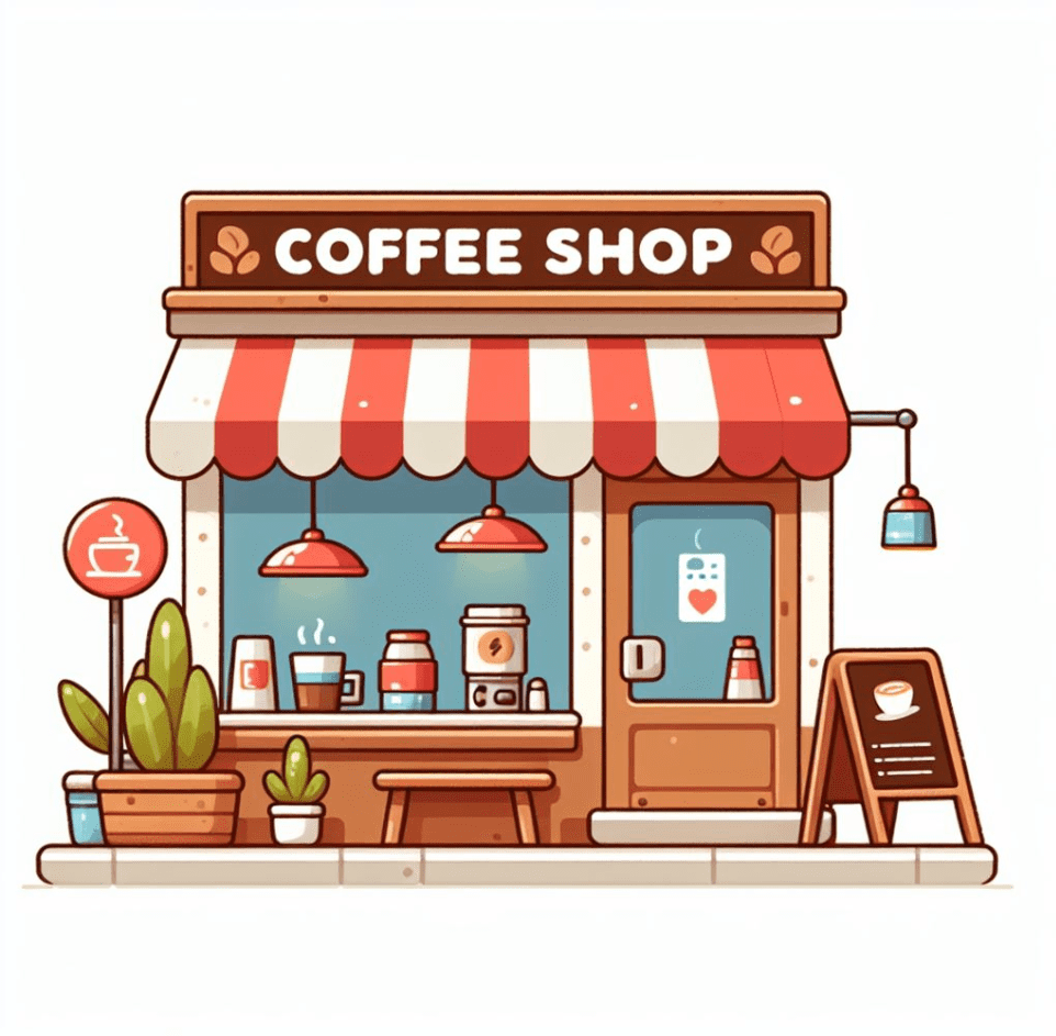 Orange Coffee Shop Clipart