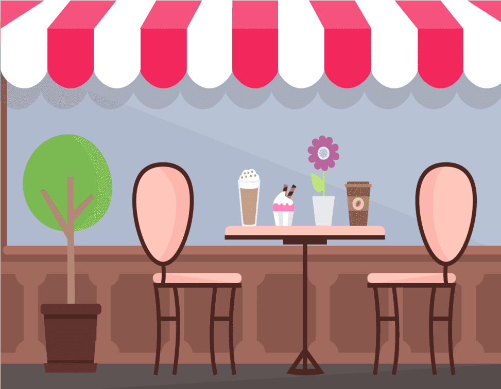 Pink Coffee Shop Clipart