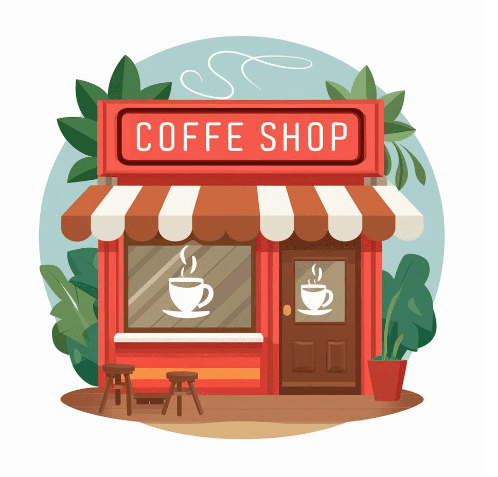 Red Coffee Shop Clipart