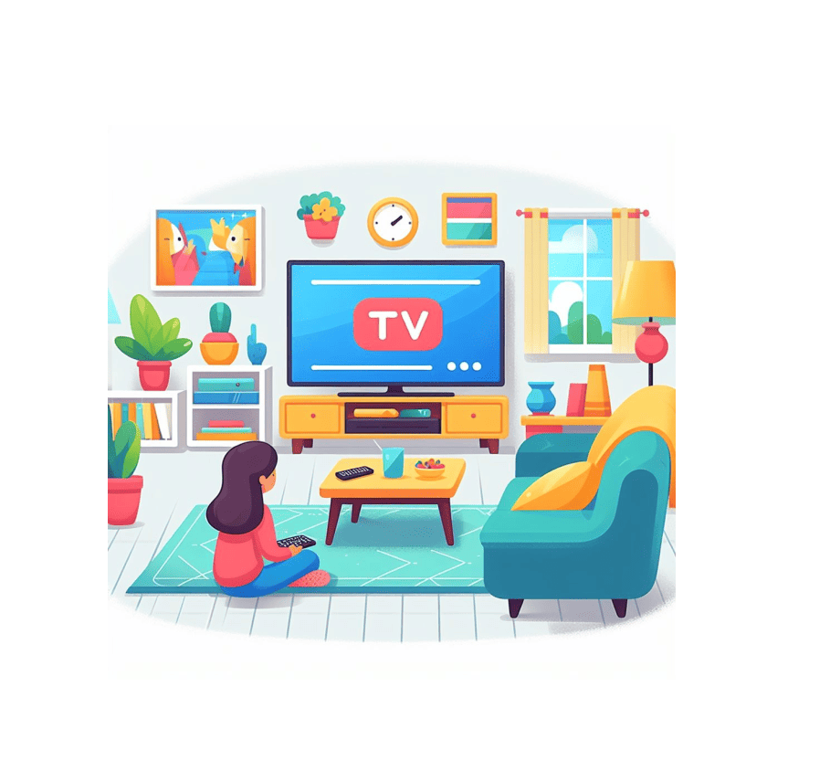 Watching TV Clipart Free Download