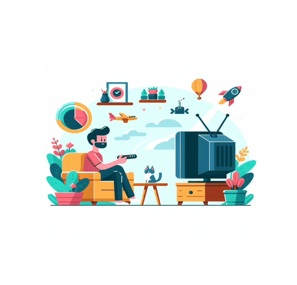 Watching TV Clipart Image Free