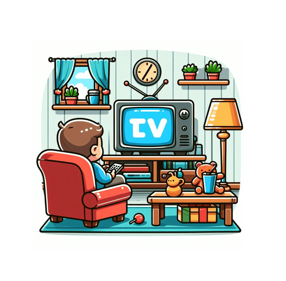 Watching TV Clipart Image Png