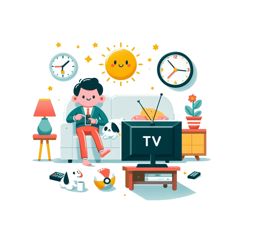 Watching TV Clipart Transparent Image