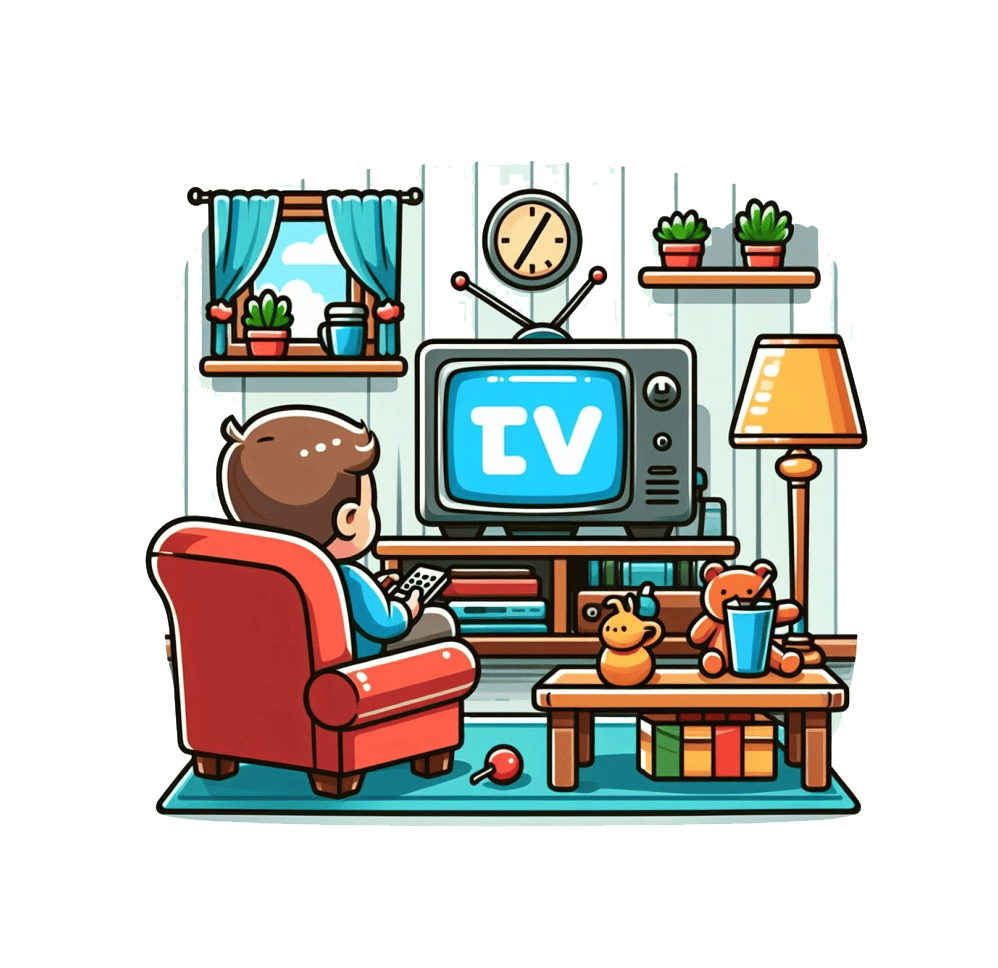 Watching TV Clipart Transparent Picture