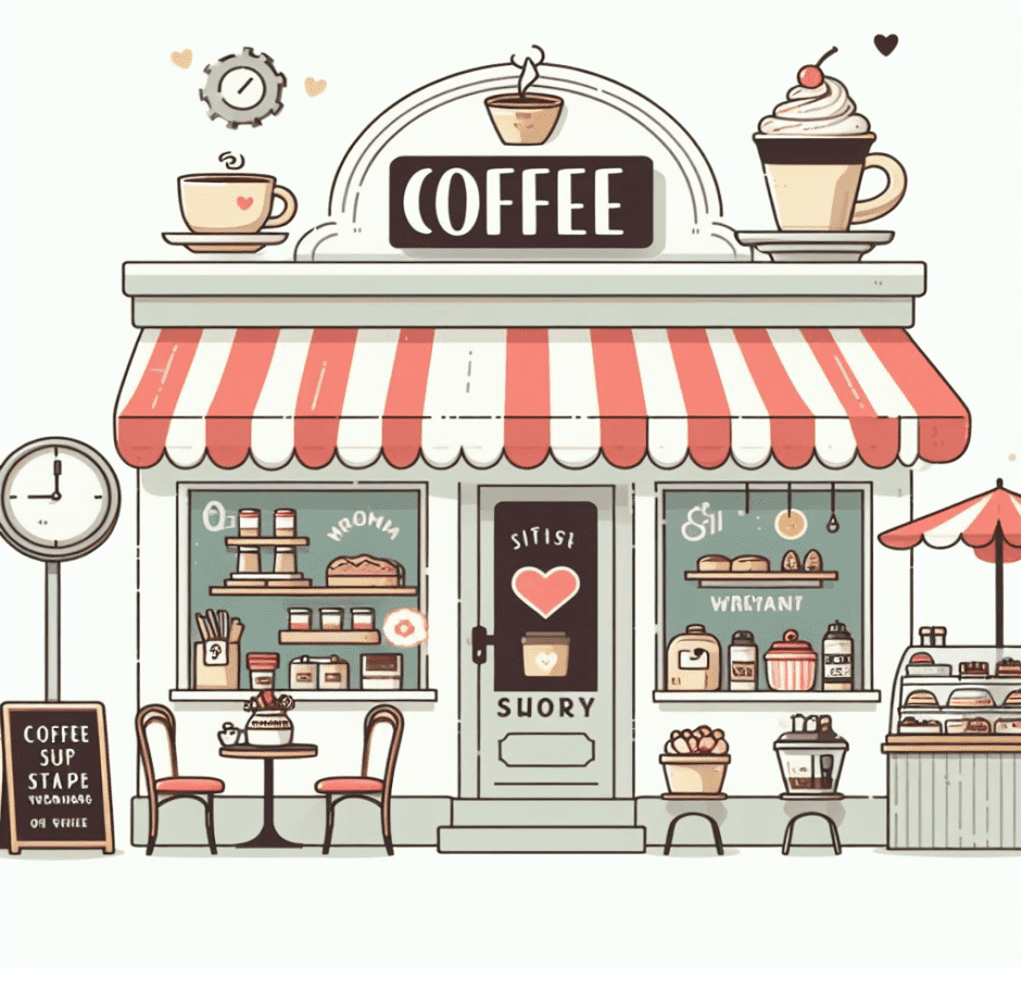 White Coffee Shop Clipart
