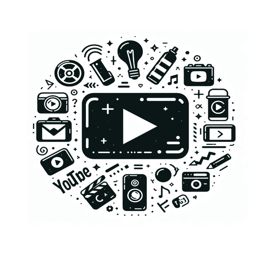 Youtube Clipart Black and White