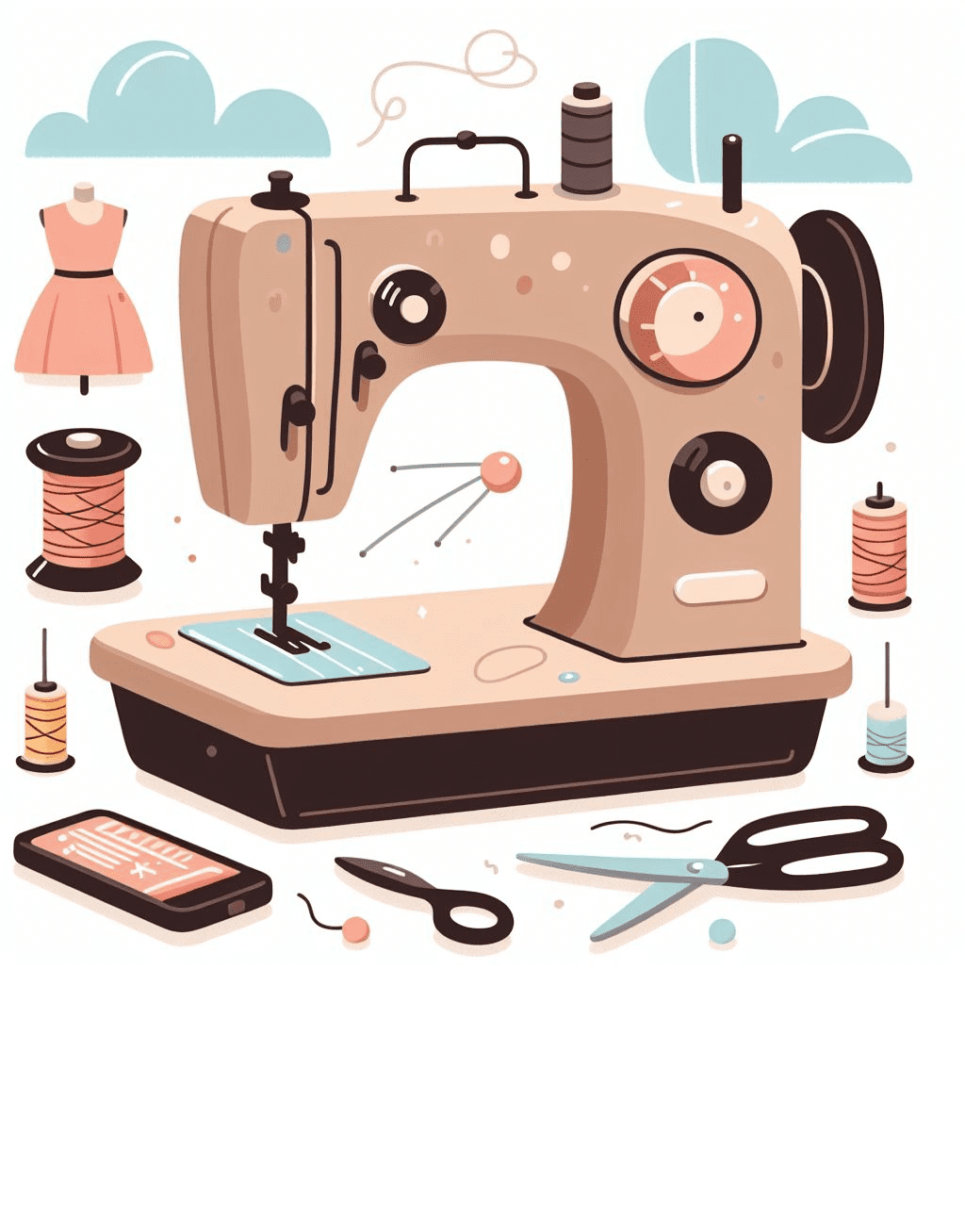 Beautiful Sewing Machine For Free Clipart