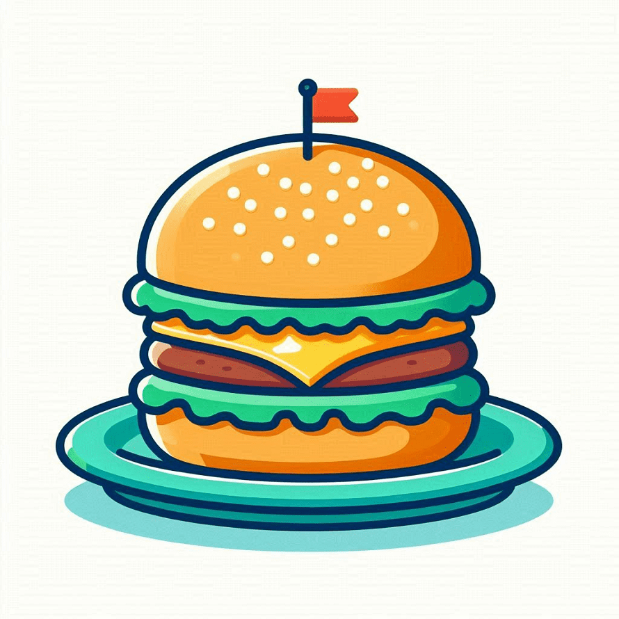 Clipart of Cheeseburger For Kids