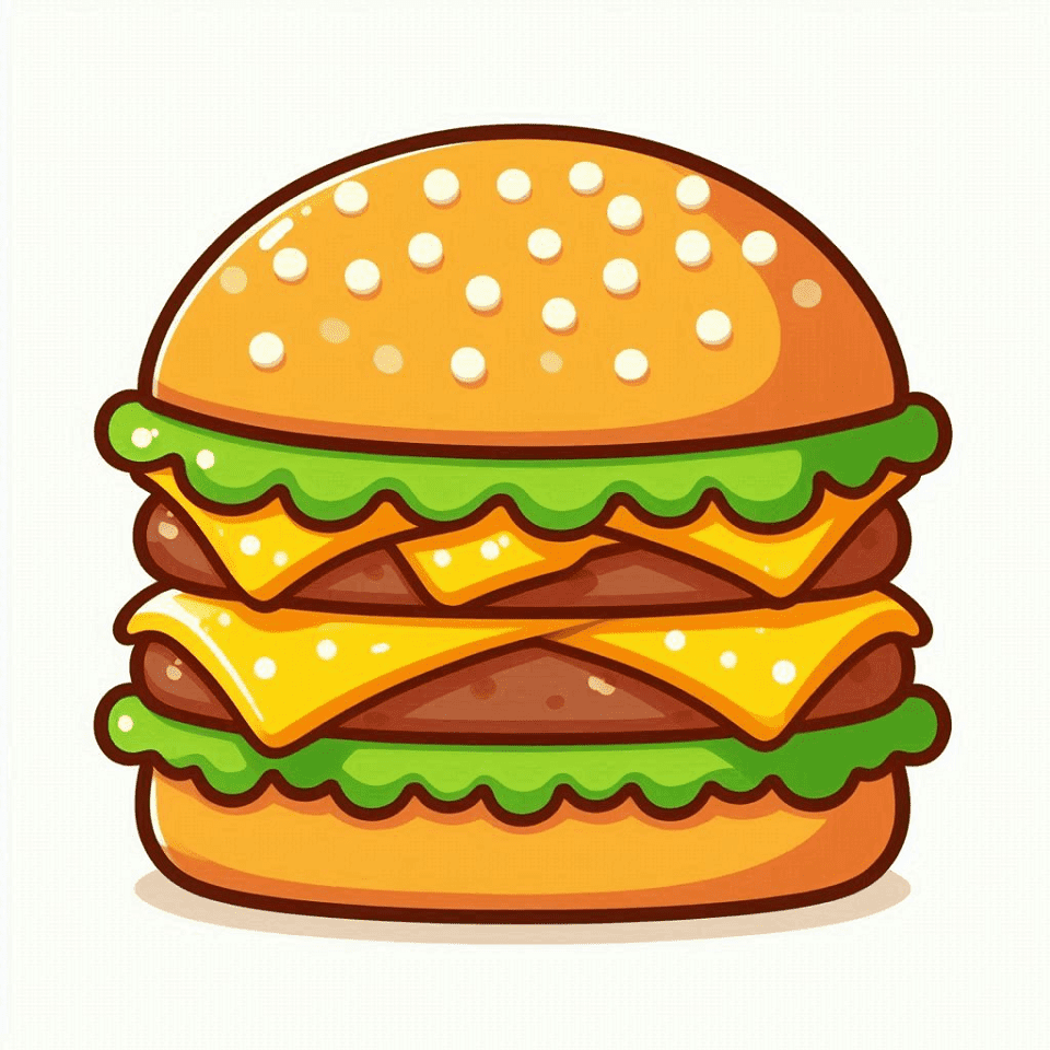 Clipart of Cheeseburger Free Image