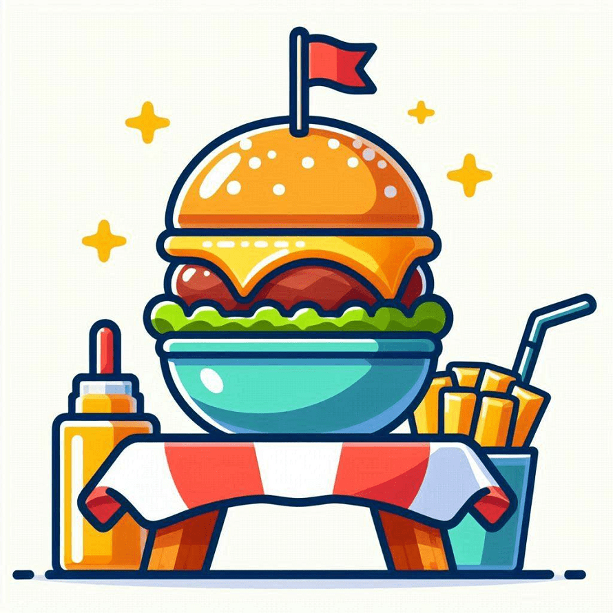 Clipart of Cheeseburger Free Picture