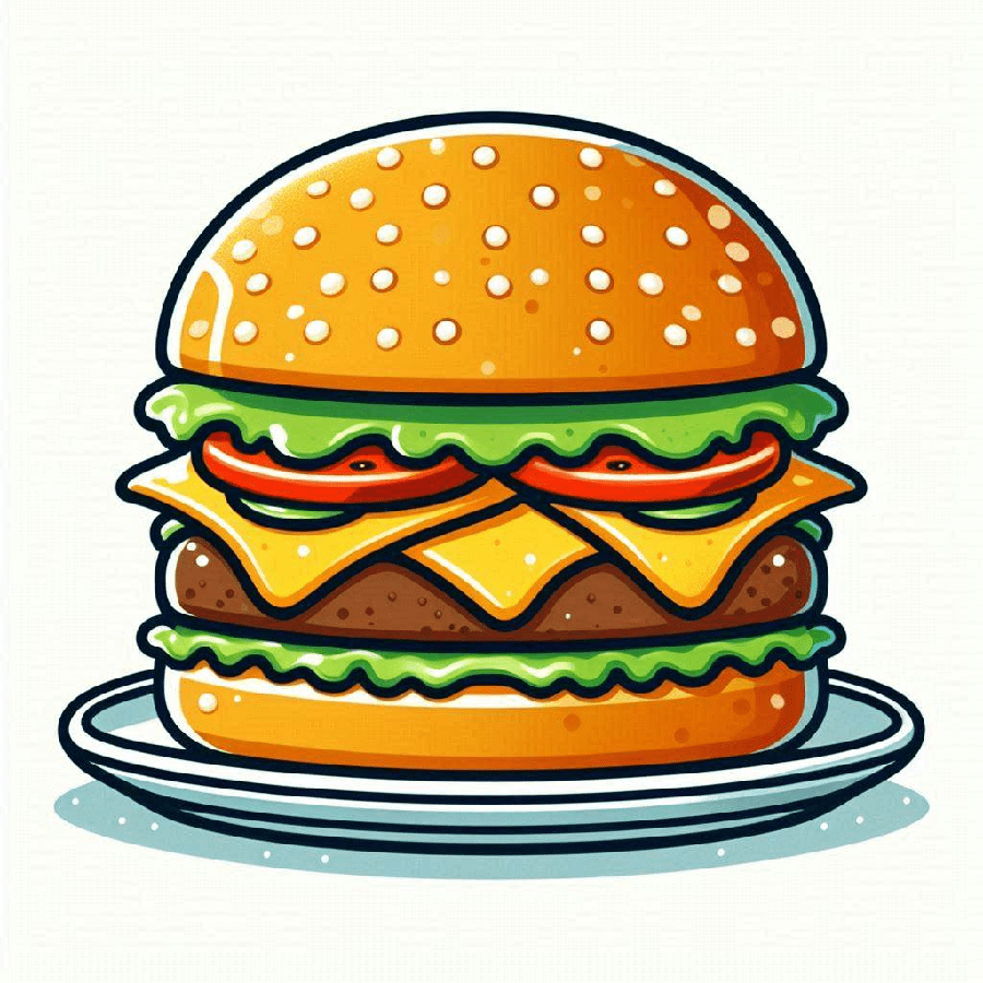 Clipart of Cheeseburger Free