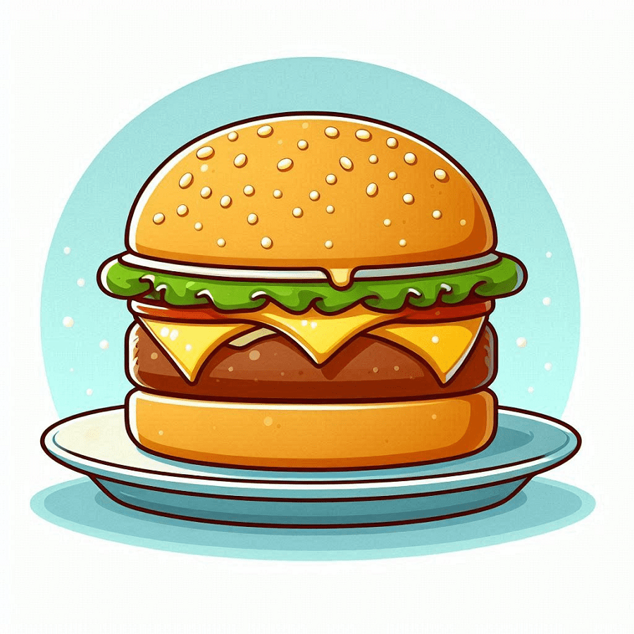 Clipart of Cheeseburger Image