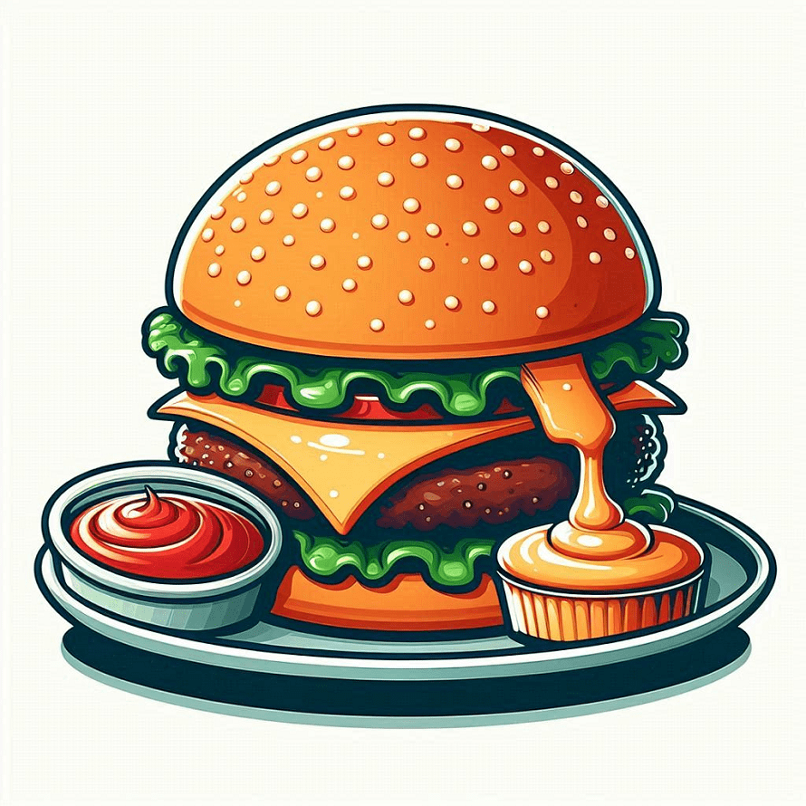 Clipart of Cheeseburger Picture