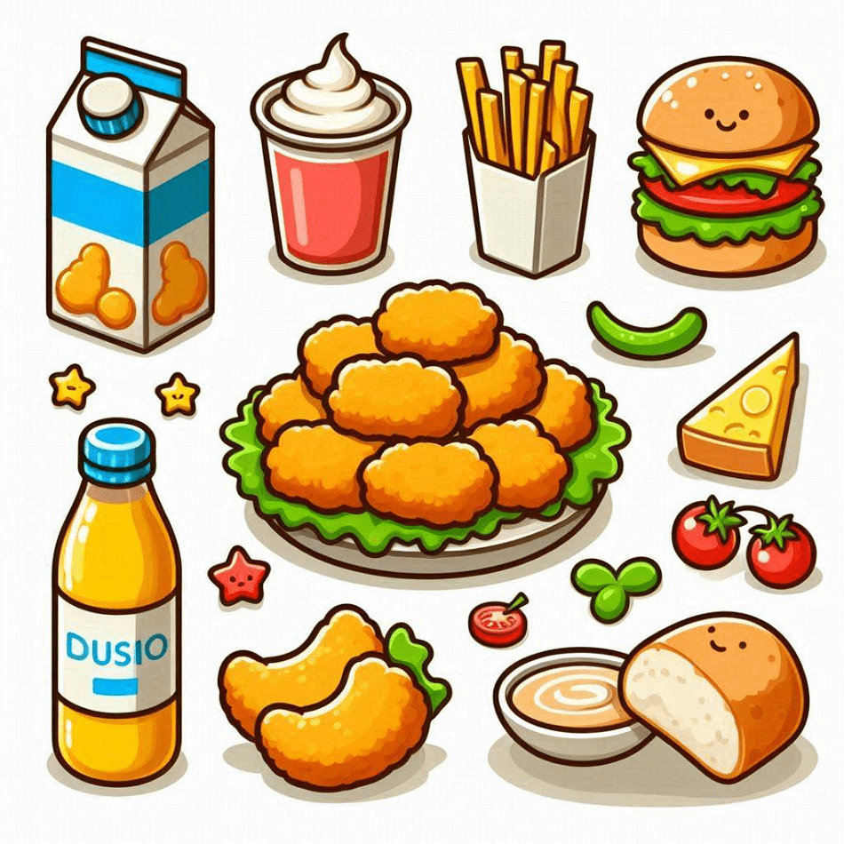 Clipart of Chicken Nuggets Image