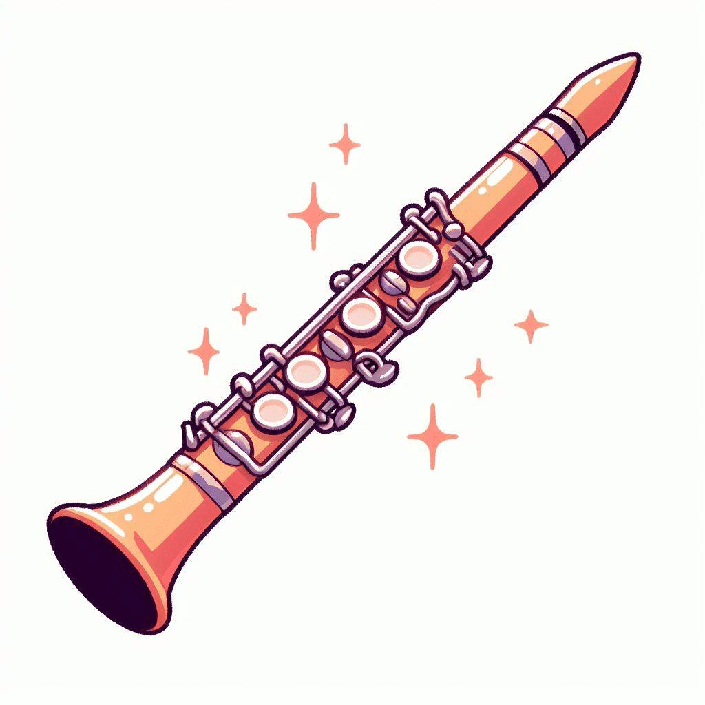 Cute Clarinet For Kids Clipart