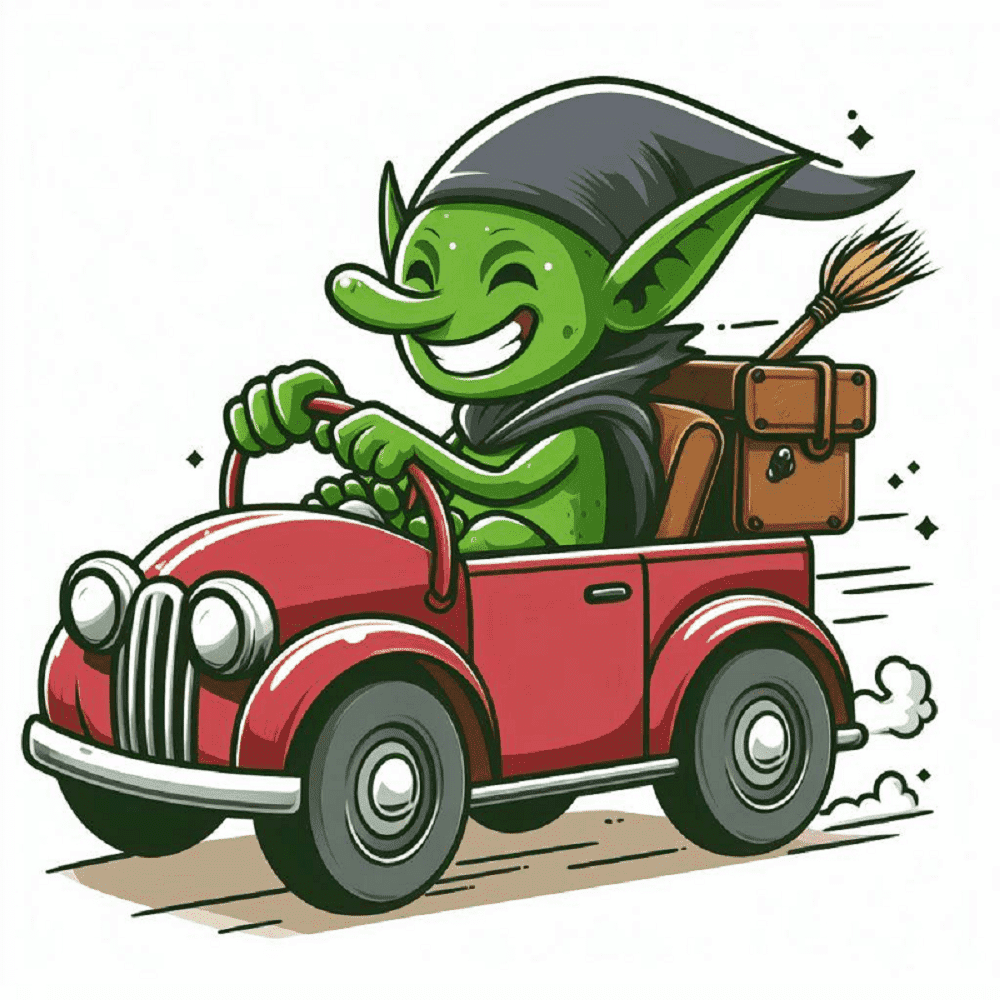 Goblin Driving Car Clipart