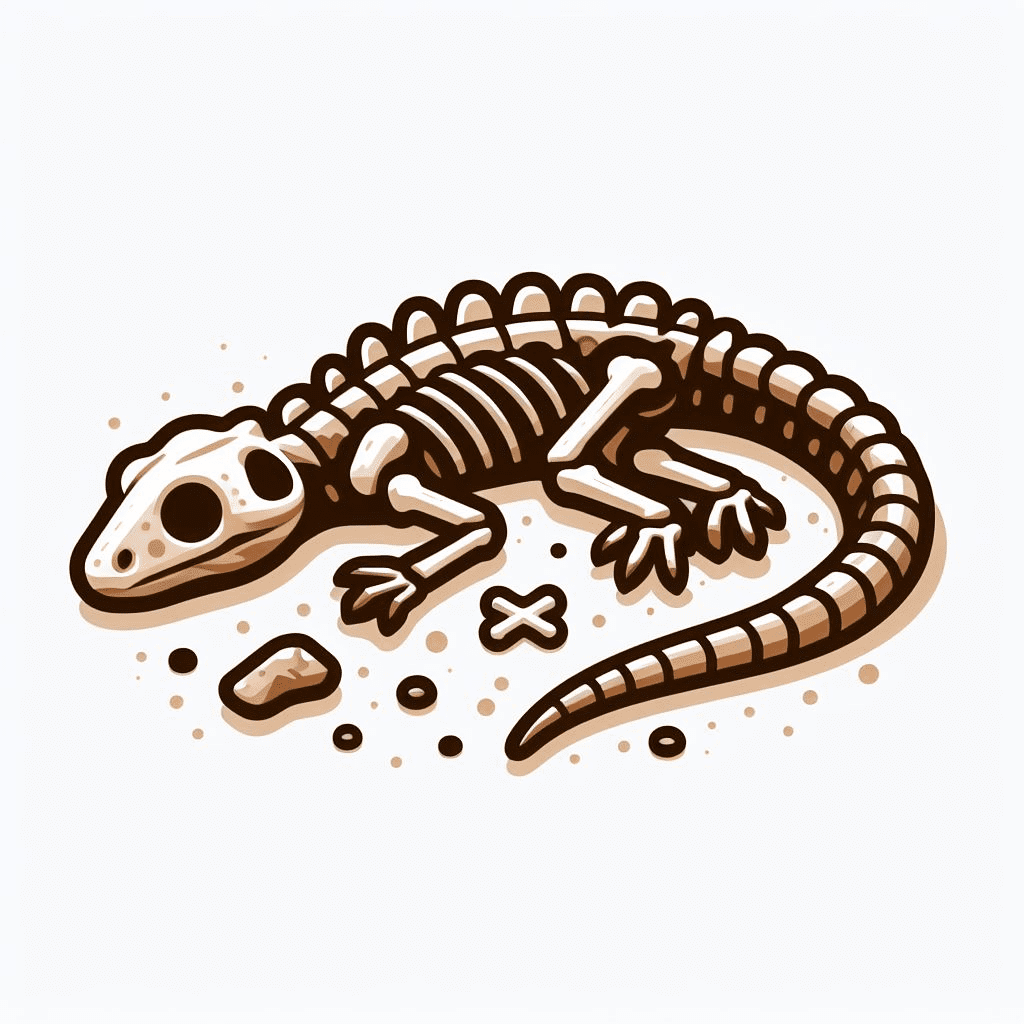 Perfect Fossil Chameleon Clipart