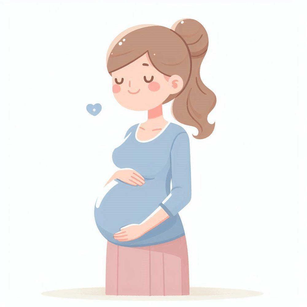 Woman Pregnant Cute Clipart